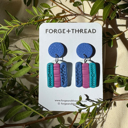 BOOK ARCH EARRINGS - BLUE