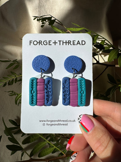 BOOK ARCH EARRINGS - BLUE