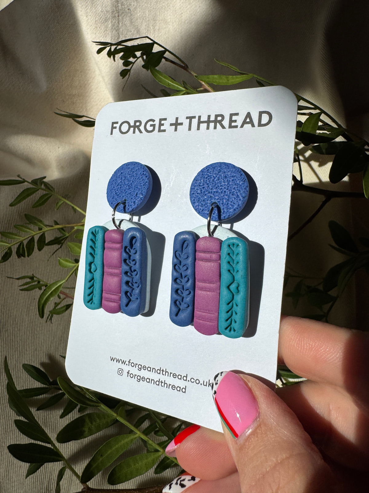 BOOK ARCH EARRINGS - BLUE
