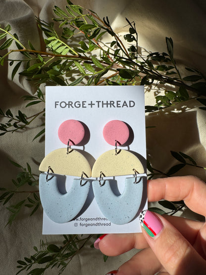 BLUE ICE CREAM 3 PIECE EARRINGS