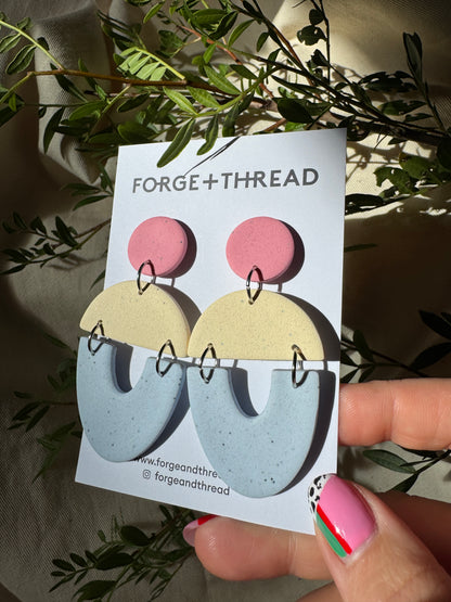 BLUE ICE CREAM 3 PIECE EARRINGS