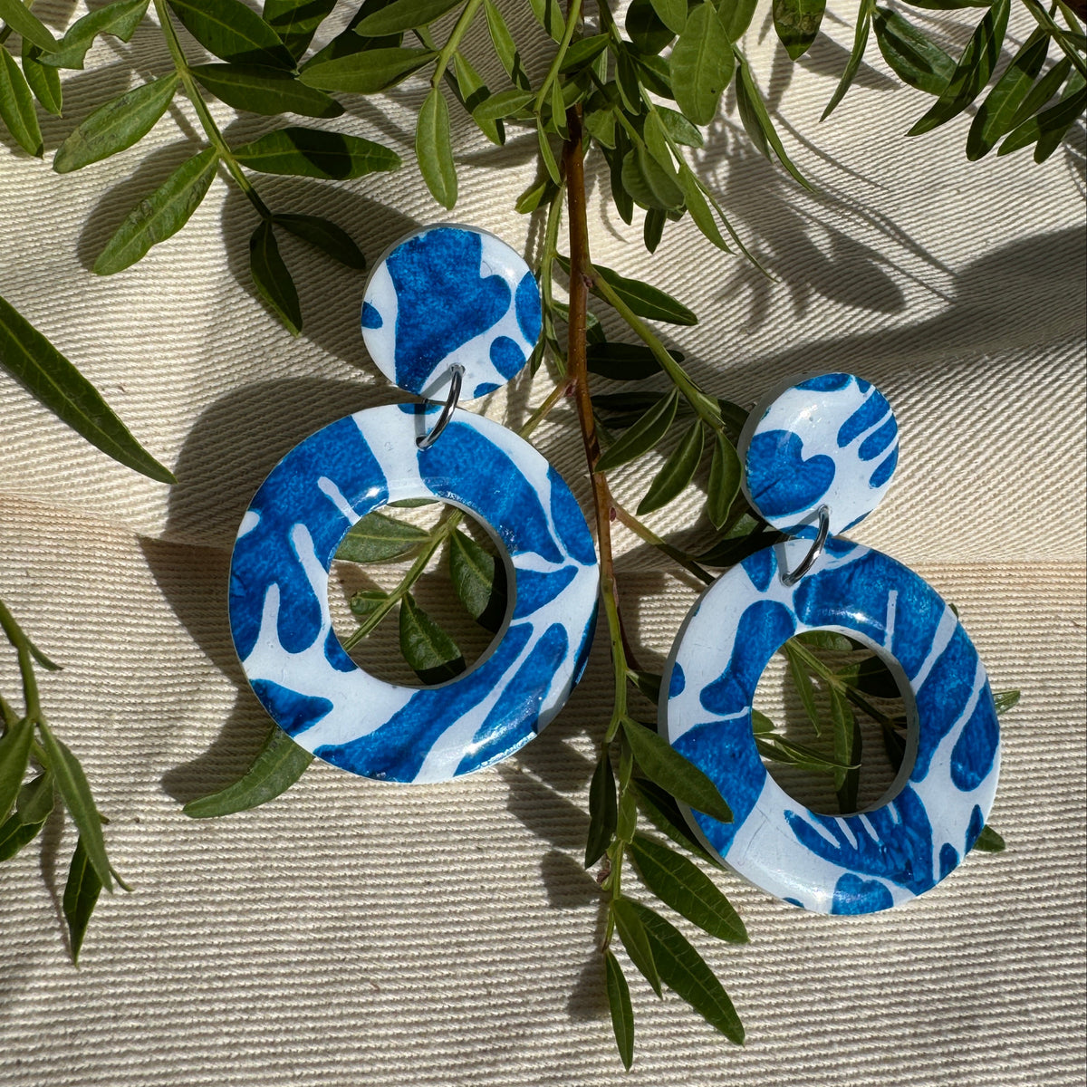 BLUE MATISSE CIRCLE EARRINGS- SECOND