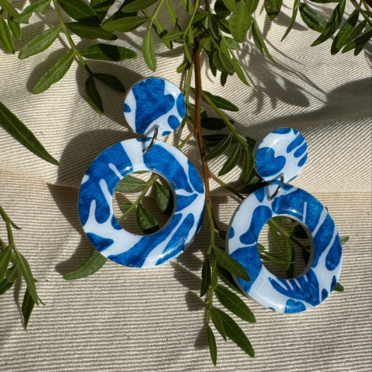 BLUE MATISSE CIRCLE EARRINGS- SECOND