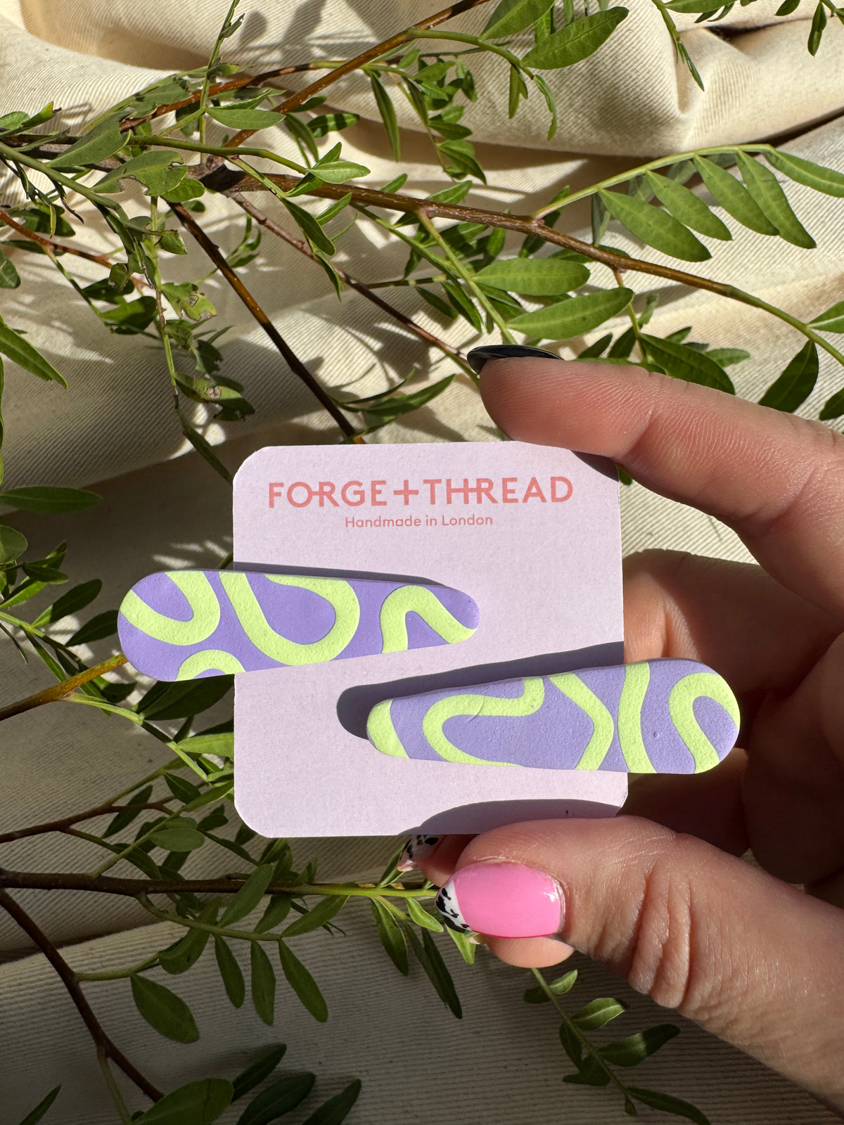 LIME & LILAC HAIR SLIDES