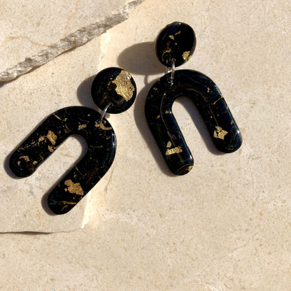 GOLD LEAF ROUNDED ARCH EARRINGS