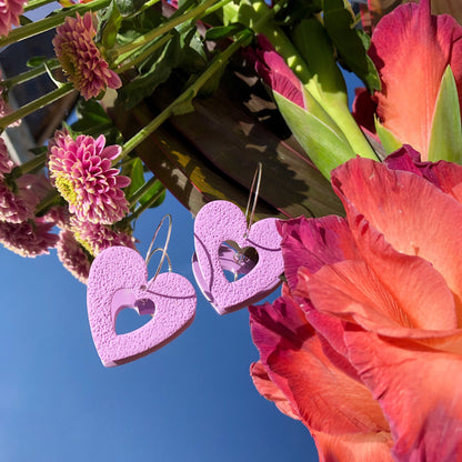 LARGE LILAC TEXTURED HEARTS