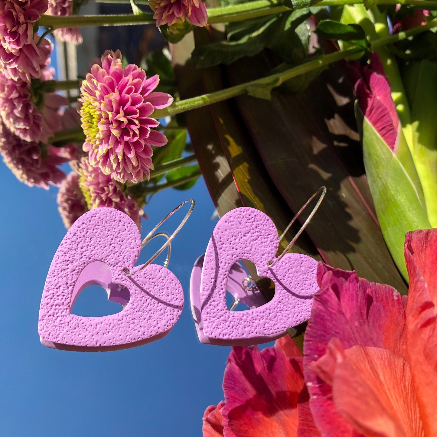 LARGE LILAC TEXTURED HEARTS