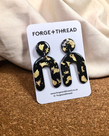 GOLD LEAF ROUNDED ARCH EARRINGS